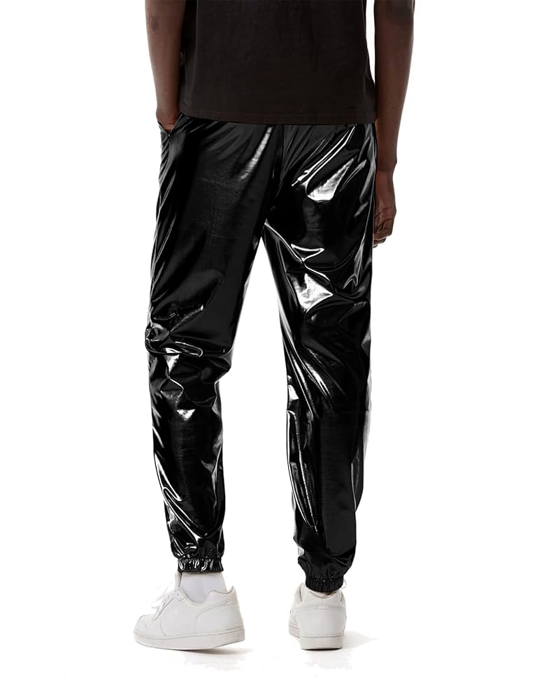 Amazon.com: LucMatton Mens Metallic Shiny Jogger Sweatpants